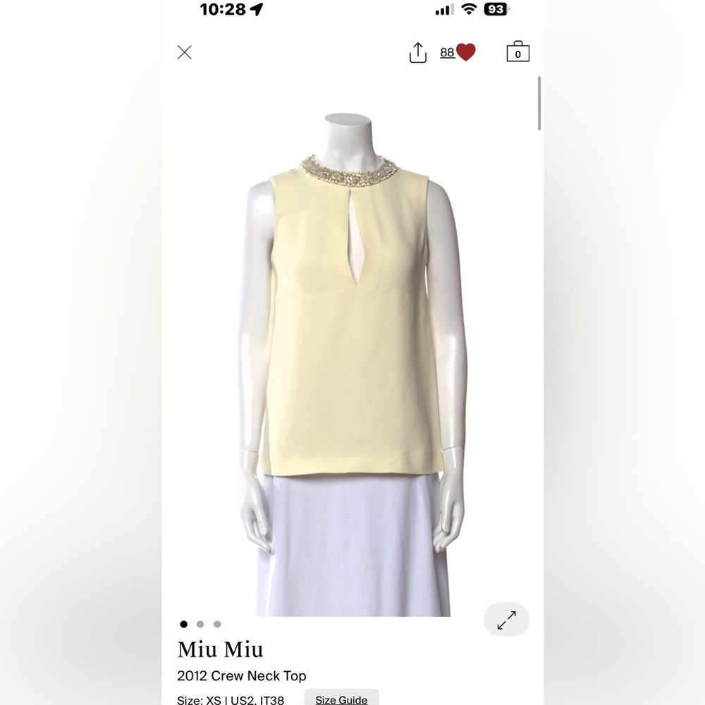 Miu Miu butter yellow top!!